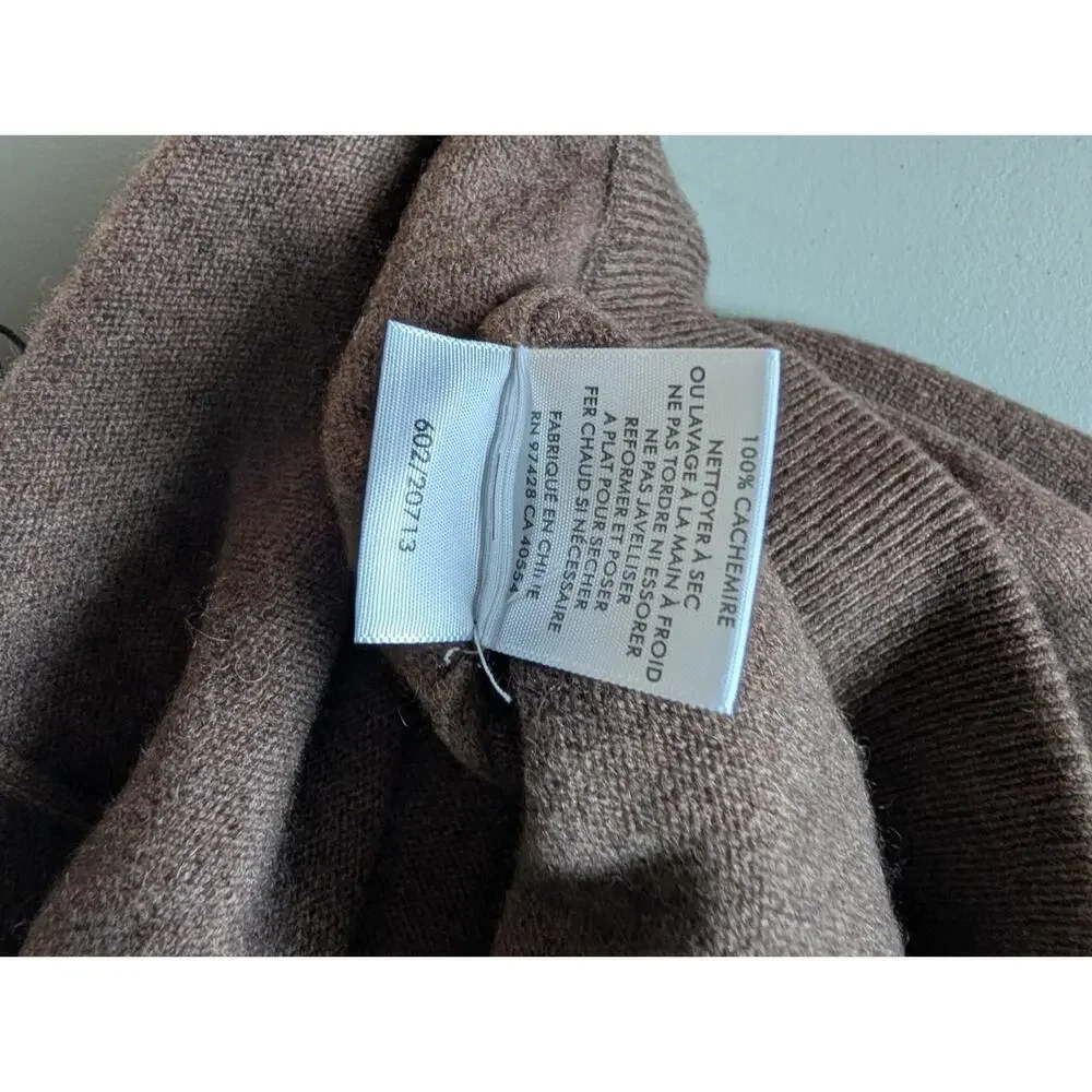 NWT White + Warren 100% Cashmere Wide Leg Pant Size L Mocha Heather #9N606